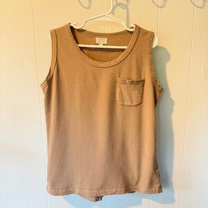 🌿 The Simple Folk Pocket Tank Top | Kids 9–10 Years 🍄‍🟫